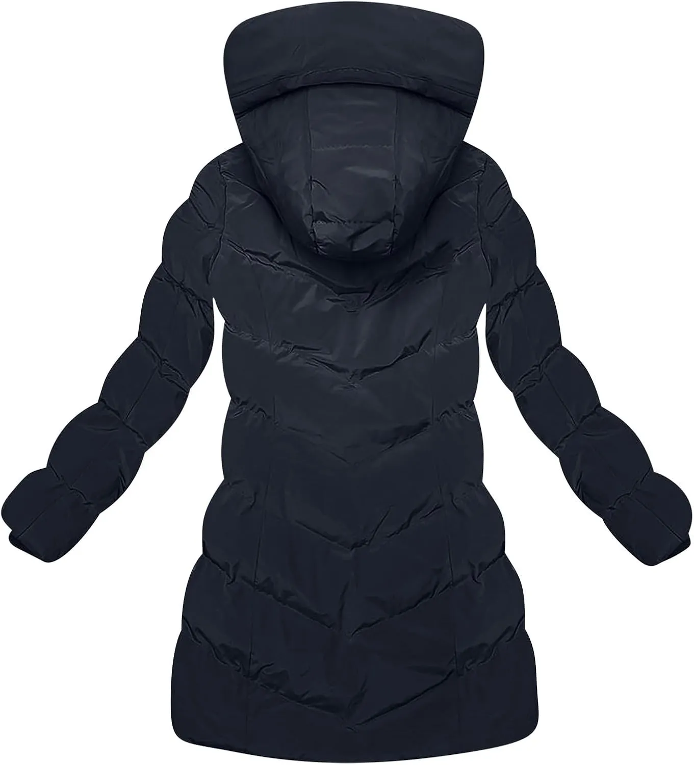 Women's Down Jacket Winter Puffer Jackets Sherpa Fleece Lined Warm Coats Lightweight Hood Outerwear with Pockets