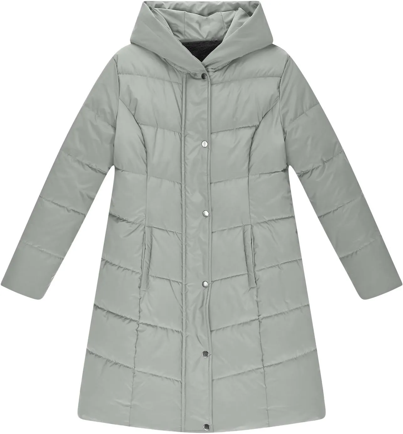 Women's Down Jacket Winter Puffer Jackets Sherpa Fleece Lined Warm Coats Lightweight Hood Outerwear with Pockets
