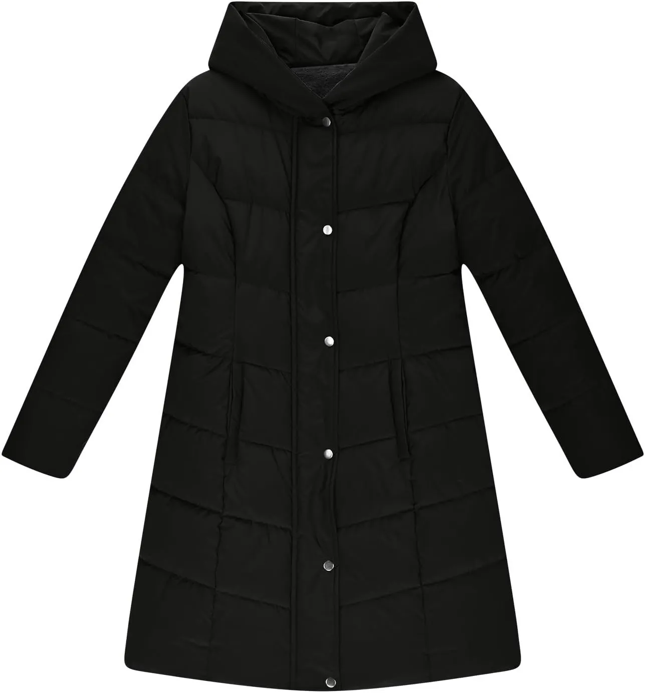 Women's Down Jacket Winter Puffer Jackets Sherpa Fleece Lined Warm Coats Lightweight Hood Outerwear with Pockets
