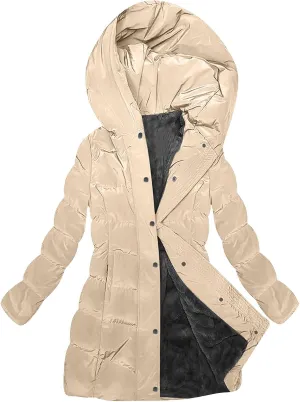 Women's Down Jacket Winter Puffer Jackets Sherpa Fleece Lined Warm Coats Lightweight Hood Outerwear with Pockets