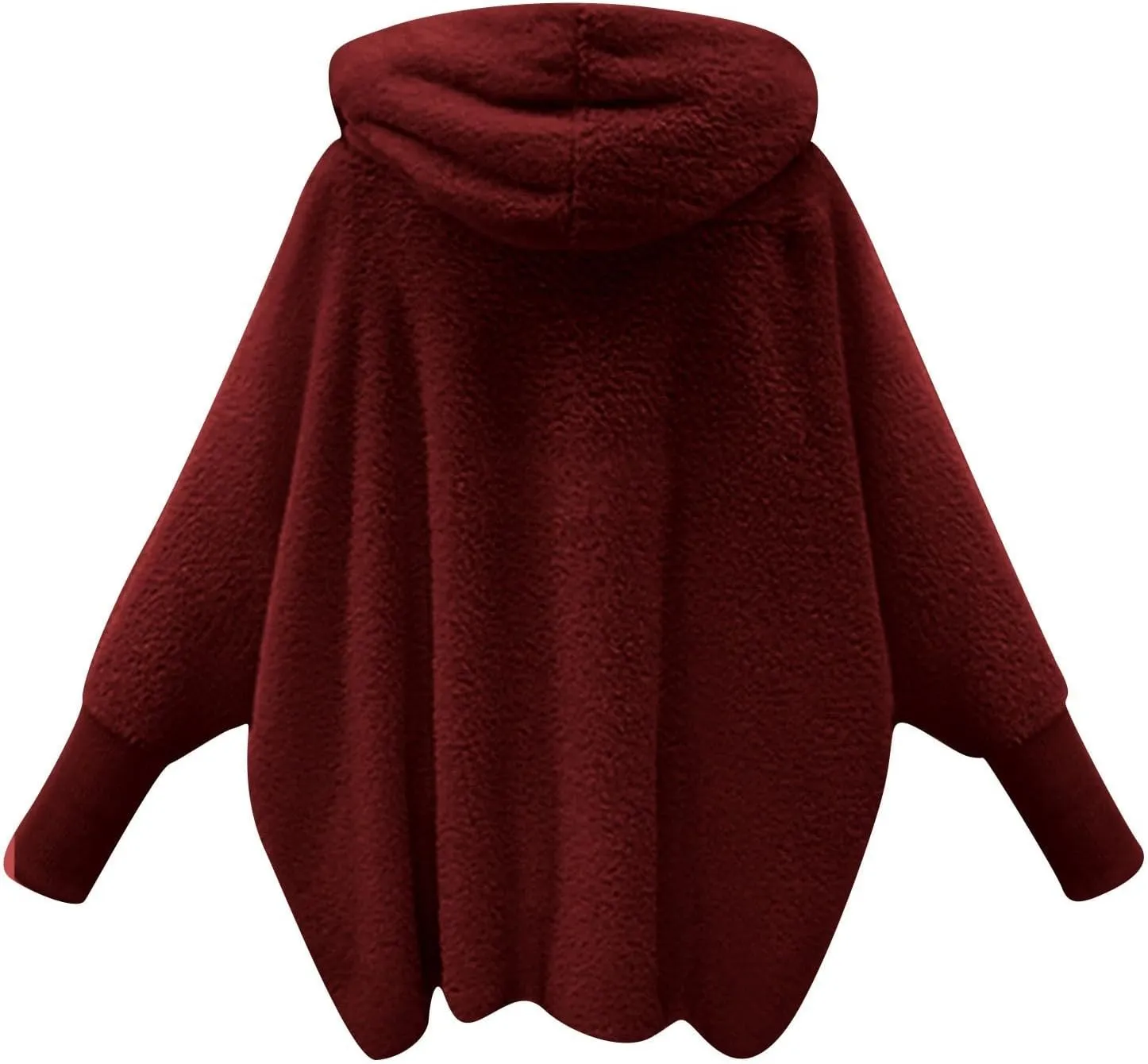 Womens Fleece Jackets Winter Warm Wool Cardigan Sherpa Lined Jacket Long Sleeve Solid Color Hooded Sweater Jacket