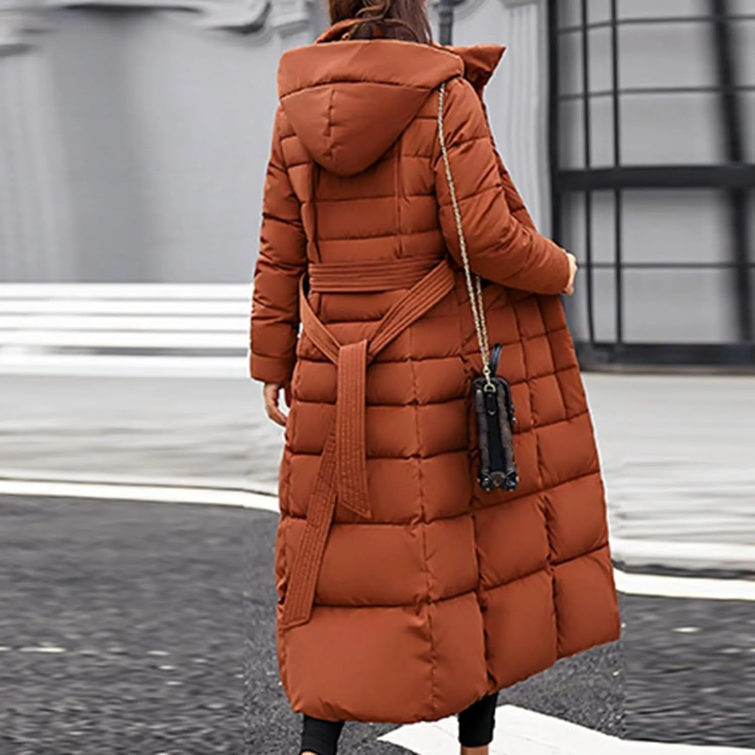 Women's Hooded Puffer Down Coat Long Winter Jacket with Hood Quilted Jacket Ladies Coats Womens Winter