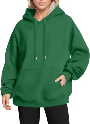 Womens Hoodies Cotton Fleece Drawstring Oversized Sweatshirt Long Sleeve Raglan Cute Sweatshirts Pullover with Pocket