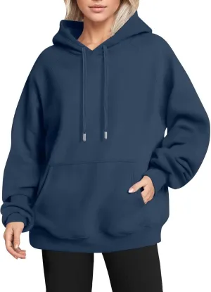 Womens Hoodies Cotton Fleece Drawstring Oversized Sweatshirt Long Sleeve Raglan Cute Sweatshirts Pullover with Pocket