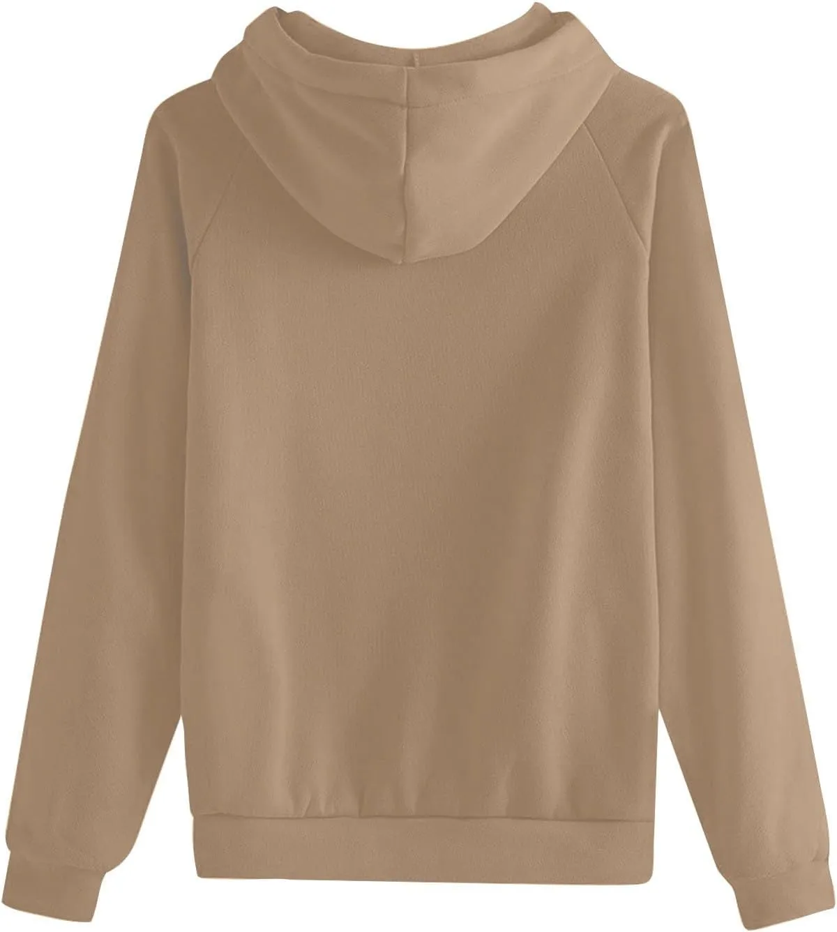 Womens Hoodies Cotton Fleece Drawstring Oversized Sweatshirt Long Sleeve Raglan Cute Sweatshirts Pullover with Pocket