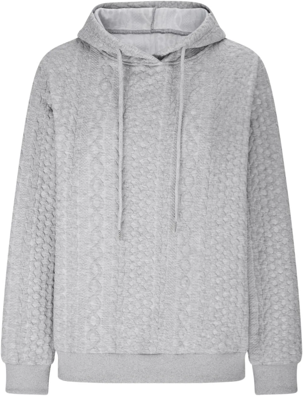 Womens Hoodies Fall Winter Waffle Knit Drawstring Casual Sweatshirts Fashion Sweaters Pullover