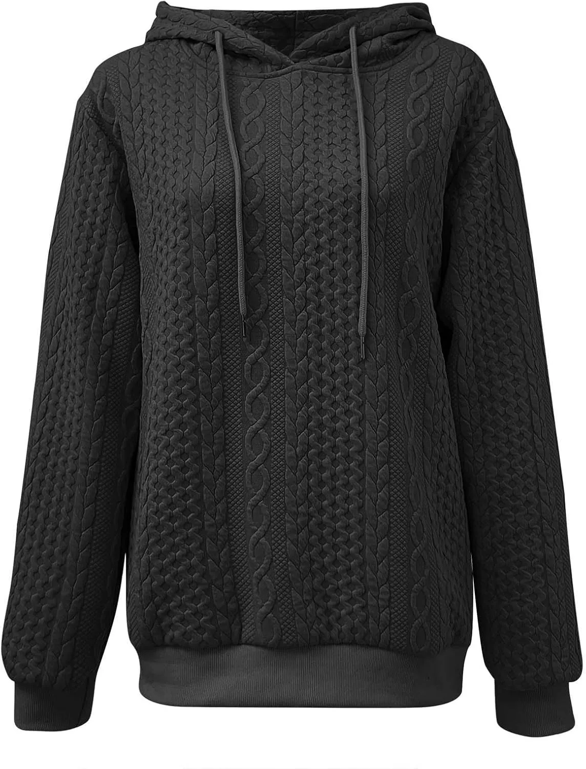 Womens Hoodies Fall Winter Waffle Knit Drawstring Casual Sweatshirts Fashion Sweaters Pullover