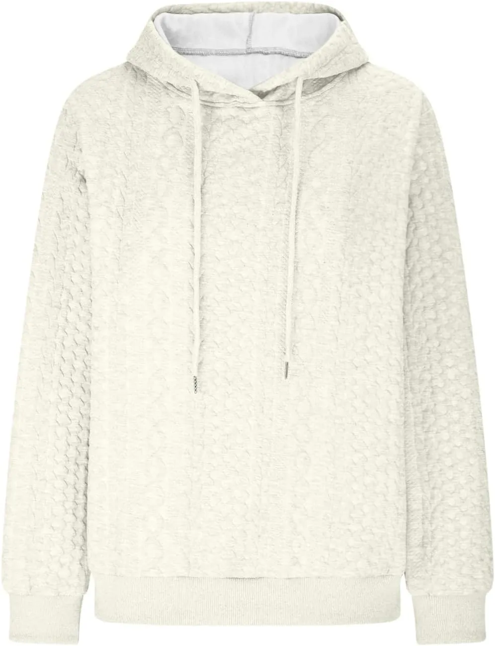 Womens Hoodies Fall Winter Waffle Knit Drawstring Casual Sweatshirts Fashion Sweaters Pullover