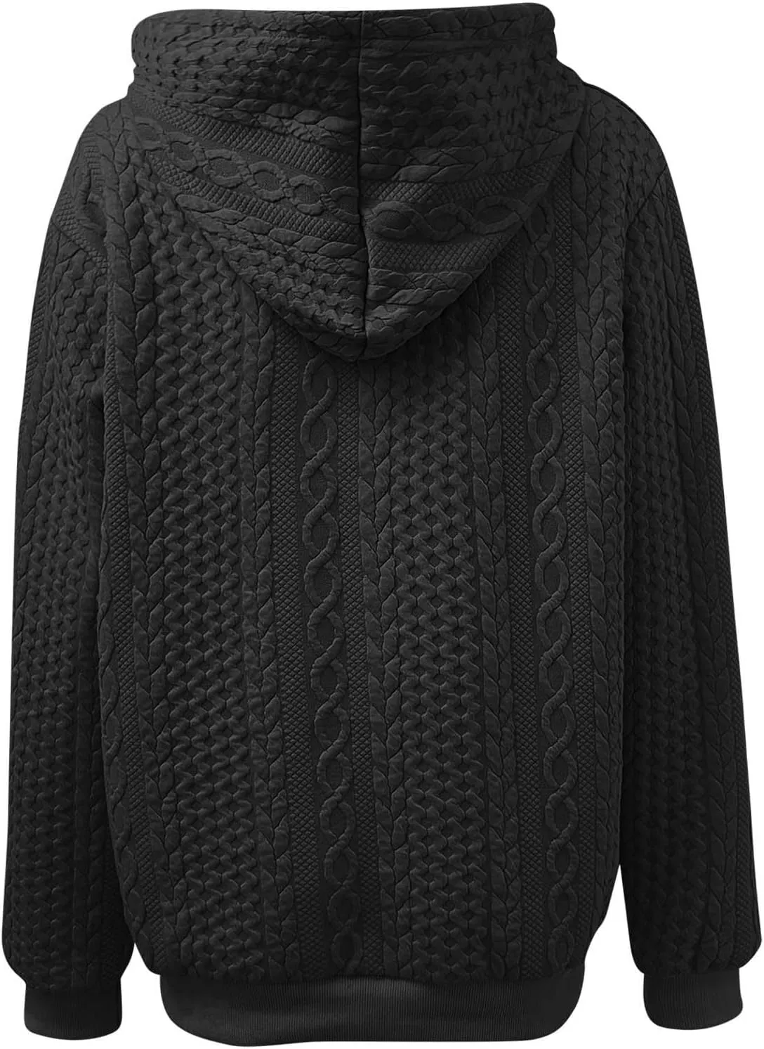 Womens Hoodies Fall Winter Waffle Knit Drawstring Casual Sweatshirts Fashion Sweaters Pullover