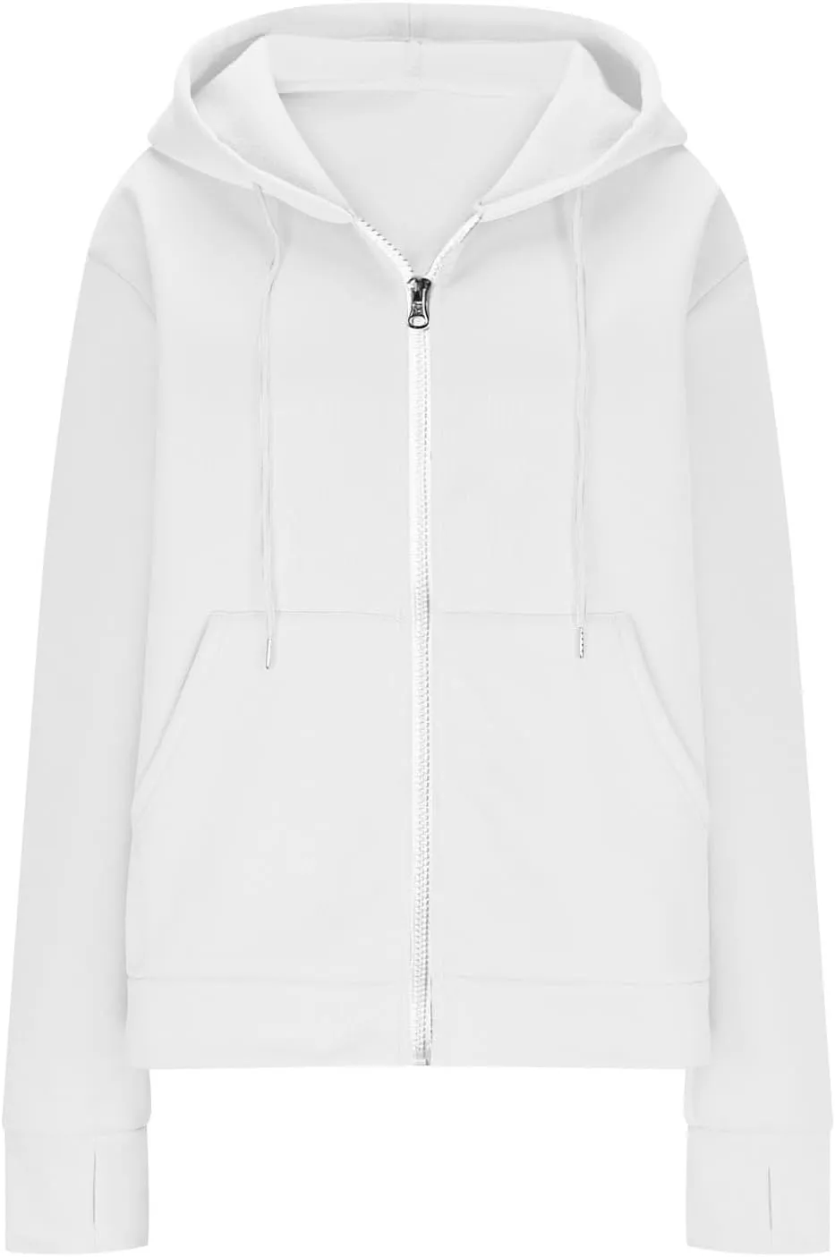 Women's Lightweight Hoodies with Thumb Holes Full Zip Up Long Sleeve Jacket 2024 Hooded Fall Outfits with Pockets