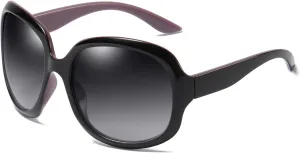 Womens Polarized Sunglasses Trendy Large Round Anti Glare Driving Sun Glasses Ladies Cute Big Frame Shades