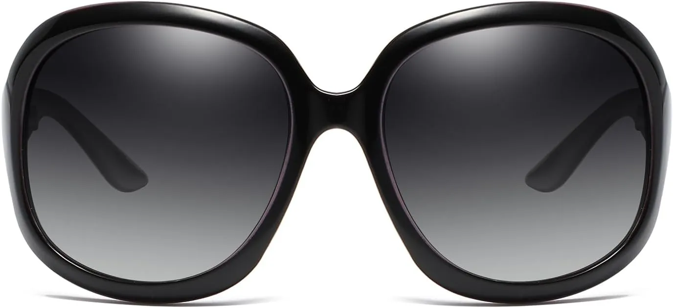 Womens Polarized Sunglasses Trendy Large Round Anti Glare Driving Sun Glasses Ladies Cute Big Frame Shades