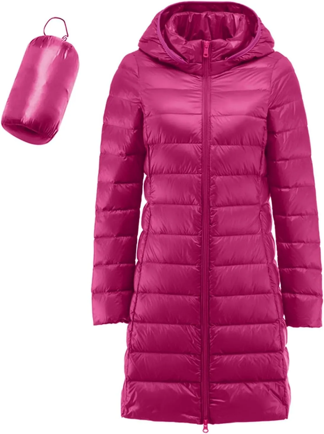 Womens Puffer Coat Lightweight Long Down Jacket Winter Warm Packable Hooded Jacket Short Duck Down Coat Outwear