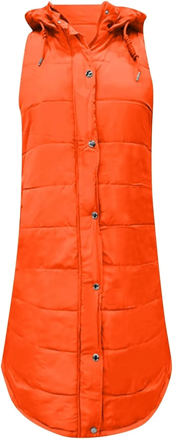 Women's Puffer Jacket Packable Quilted Lightweight Down Parka Plus Size Long Puffy Jacket Light Jacket With Hood