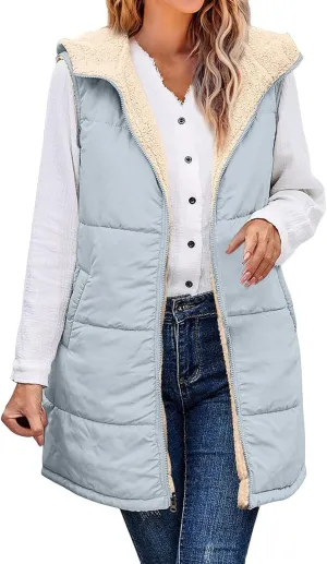 Women's Puffer Jacket Quilted Lightweight Packable Down Parka Oversized Long Padding Jacket Light Warm Hooded Jacket