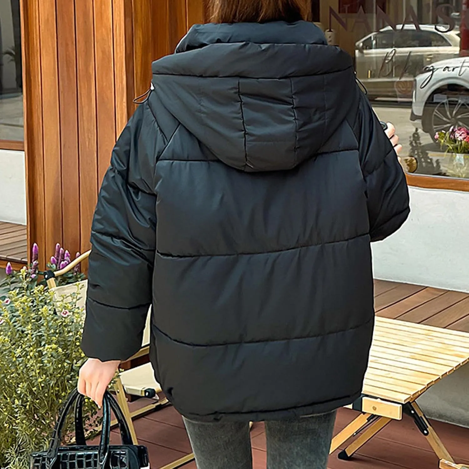Women's Warm Winter Puffer Coats Heavyweight Long Sleeve Hooded Padded Down Jacket Thicken Parka Military Jackets