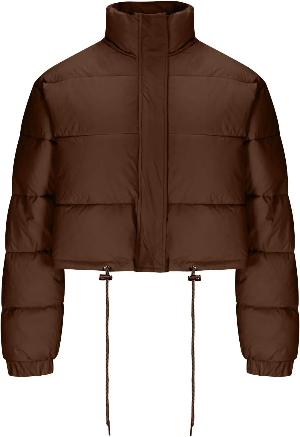 Women's Winter Coats Puffer Thicken Padded Down Jackets Warm Cropped Tops Quilted Casual Zipper 2024 Trendy Parka Outerwear