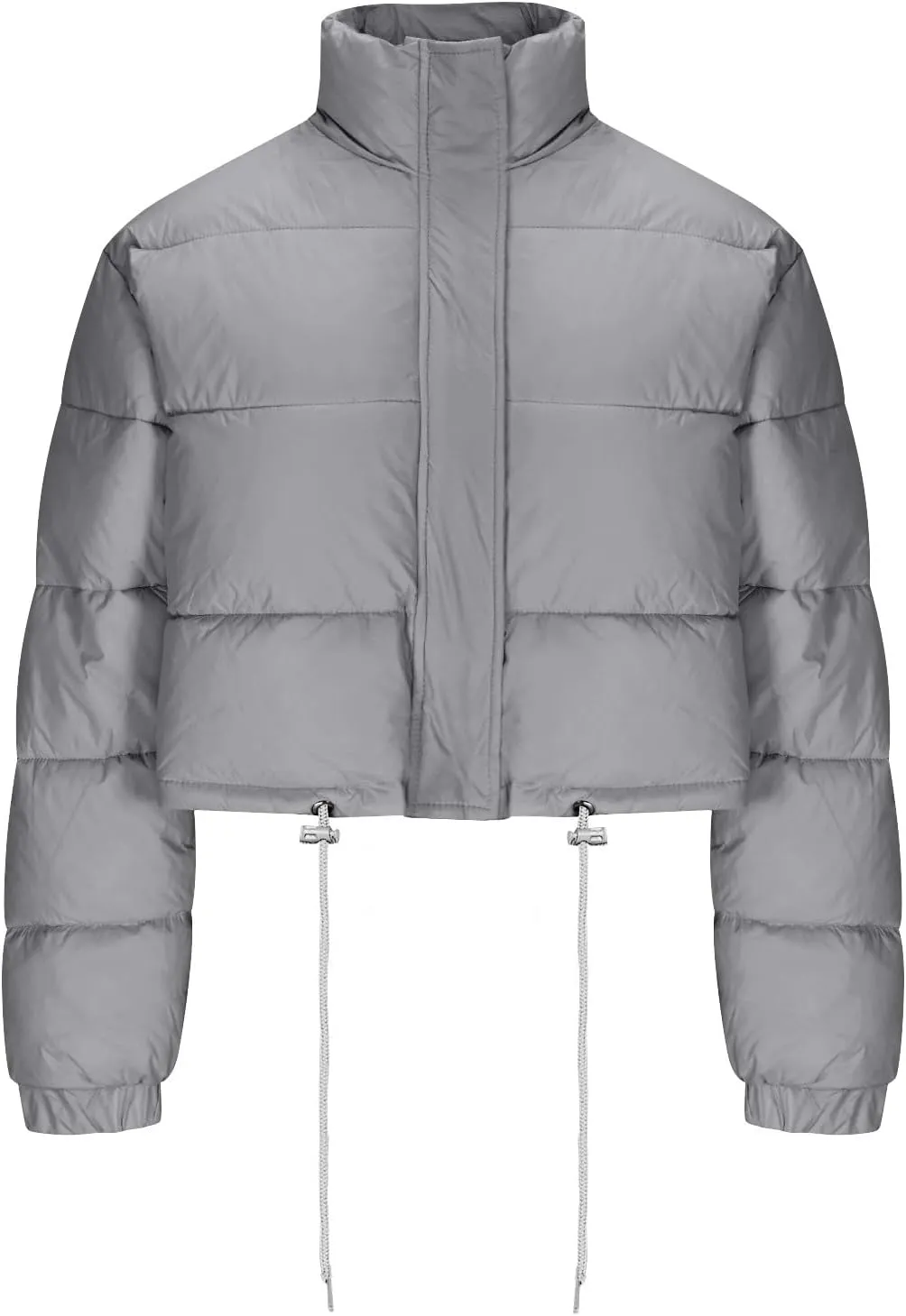 Women's Winter Coats Puffer Thicken Padded Down Jackets Warm Cropped Tops Quilted Casual Zipper 2024 Trendy Parka Outerwear