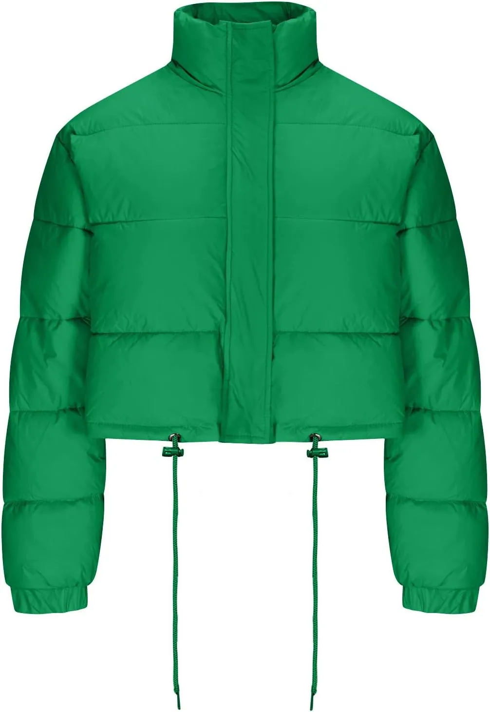 Women's Winter Coats Puffer Thicken Padded Down Jackets Warm Cropped Tops Quilted Casual Zipper 2024 Trendy Parka Outerwear