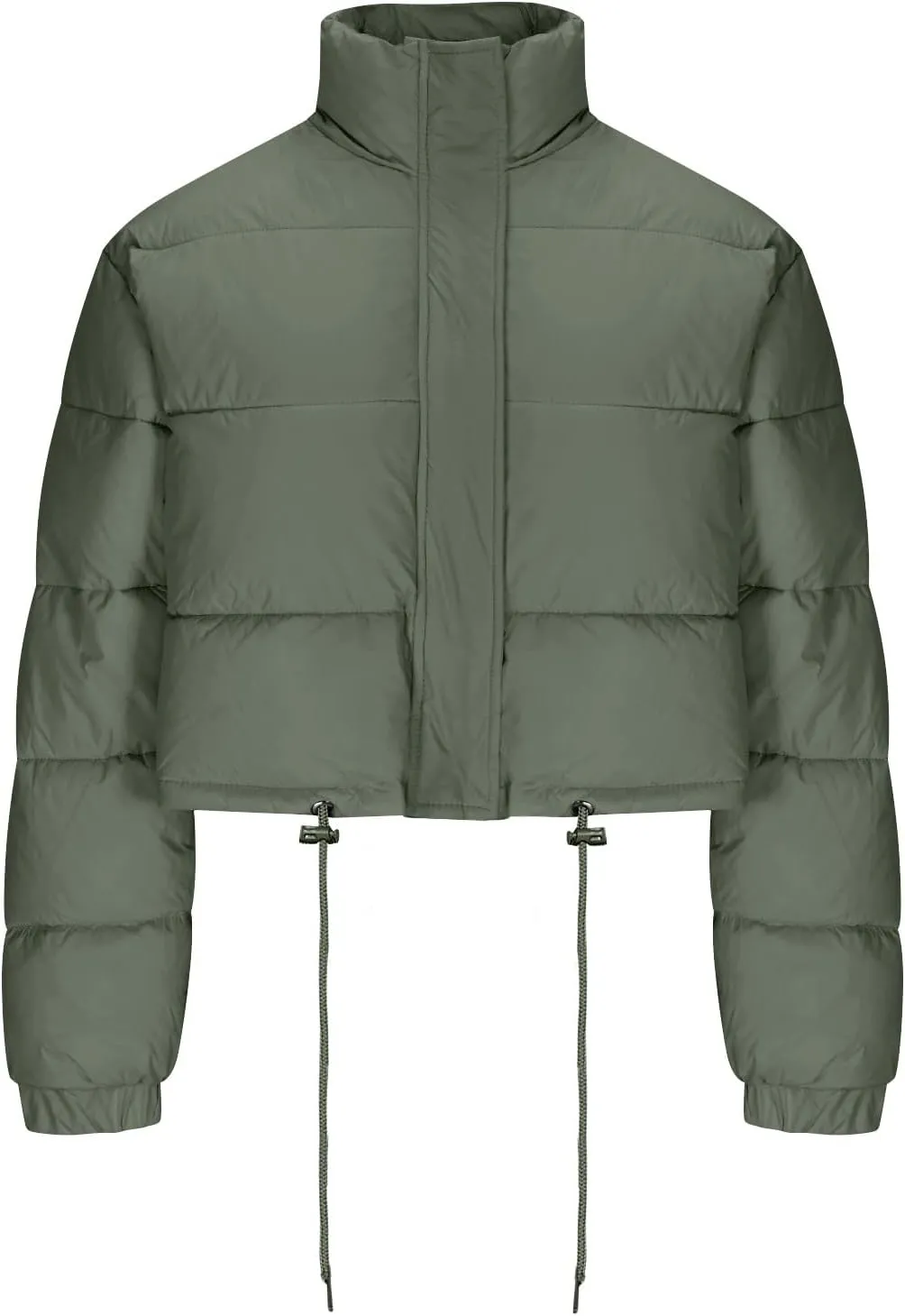 Women's Winter Coats Puffer Thicken Padded Down Jackets Warm Cropped Tops Quilted Casual Zipper 2024 Trendy Parka Outerwear