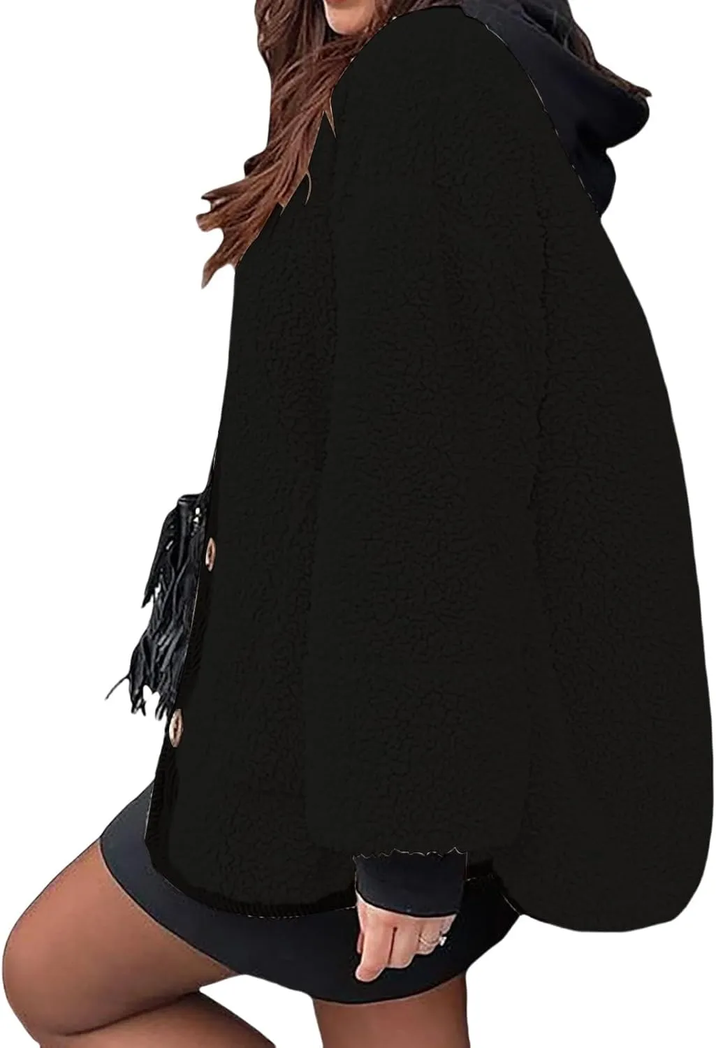 Womens Winter Jacket Stand-Collar Cotton Jacket Loose Pocket Cotton Jacket Warm Winter with 4 Pockets Long Coat