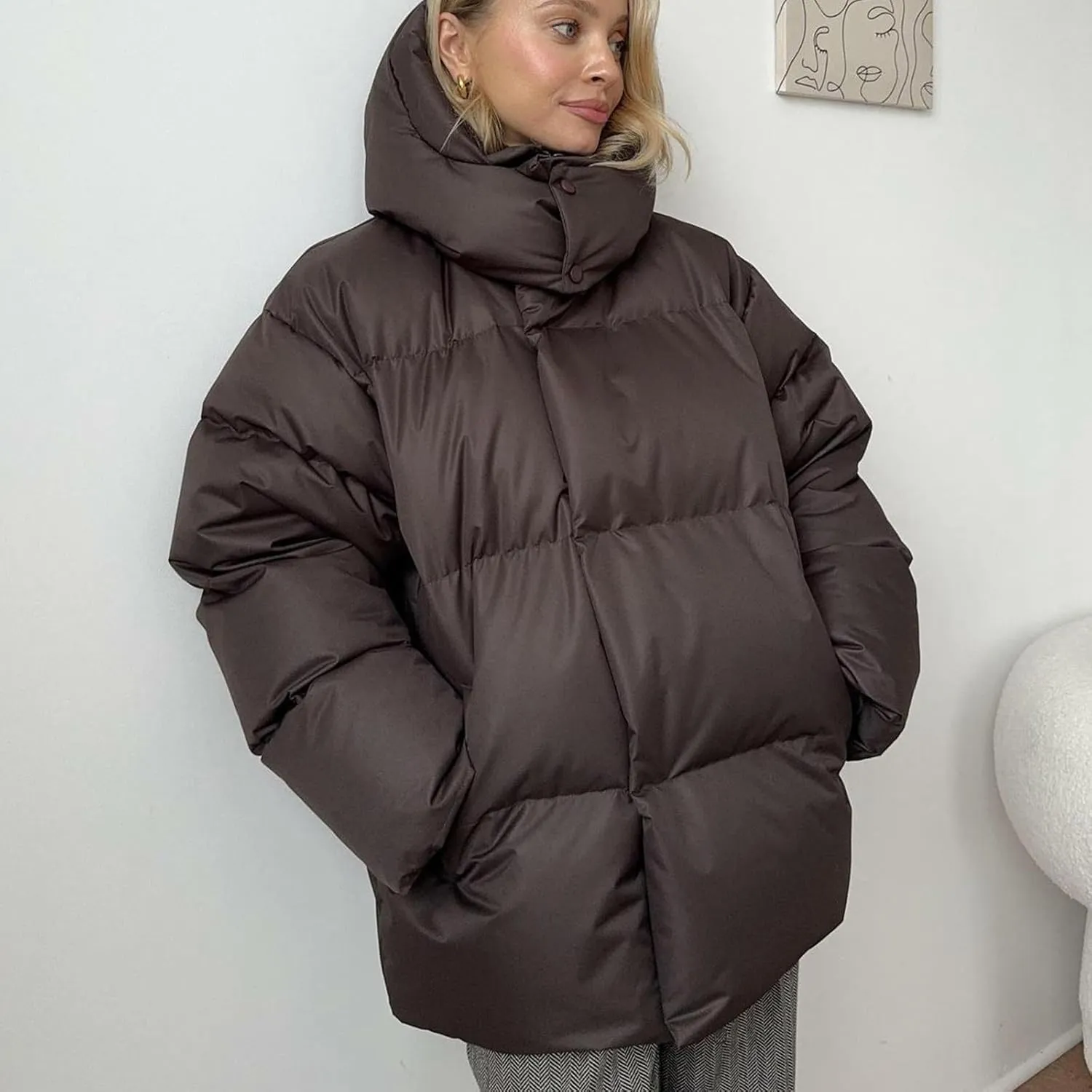 Women's Winter Thickened Warm Down Coat Jacket Windproof Water-Resistant Hooded Puffer jacket 2024 Trendy Parka Outerwear