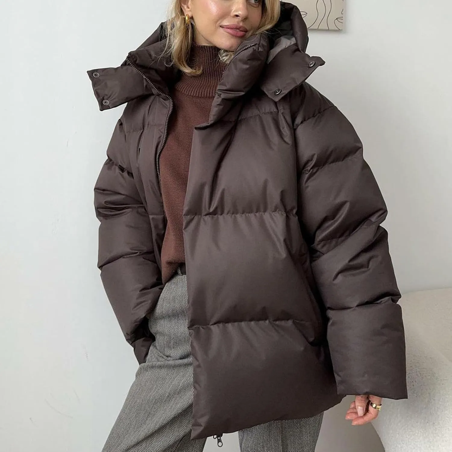 Women's Winter Thickened Warm Down Coat Jacket Windproof Water-Resistant Hooded Puffer jacket 2024 Trendy Parka Outerwear
