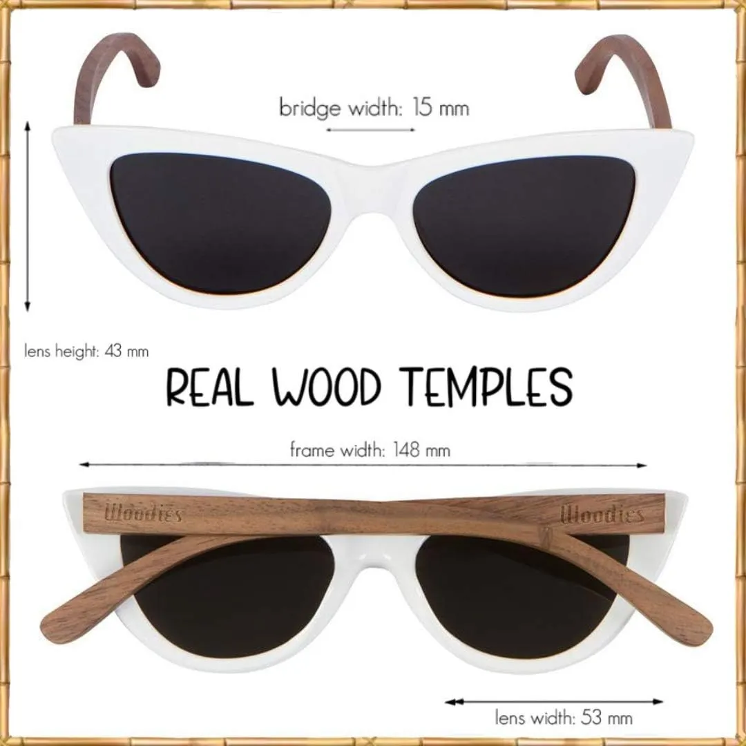 Woodies Cat Eye Black Sunglasses with polarized lenses