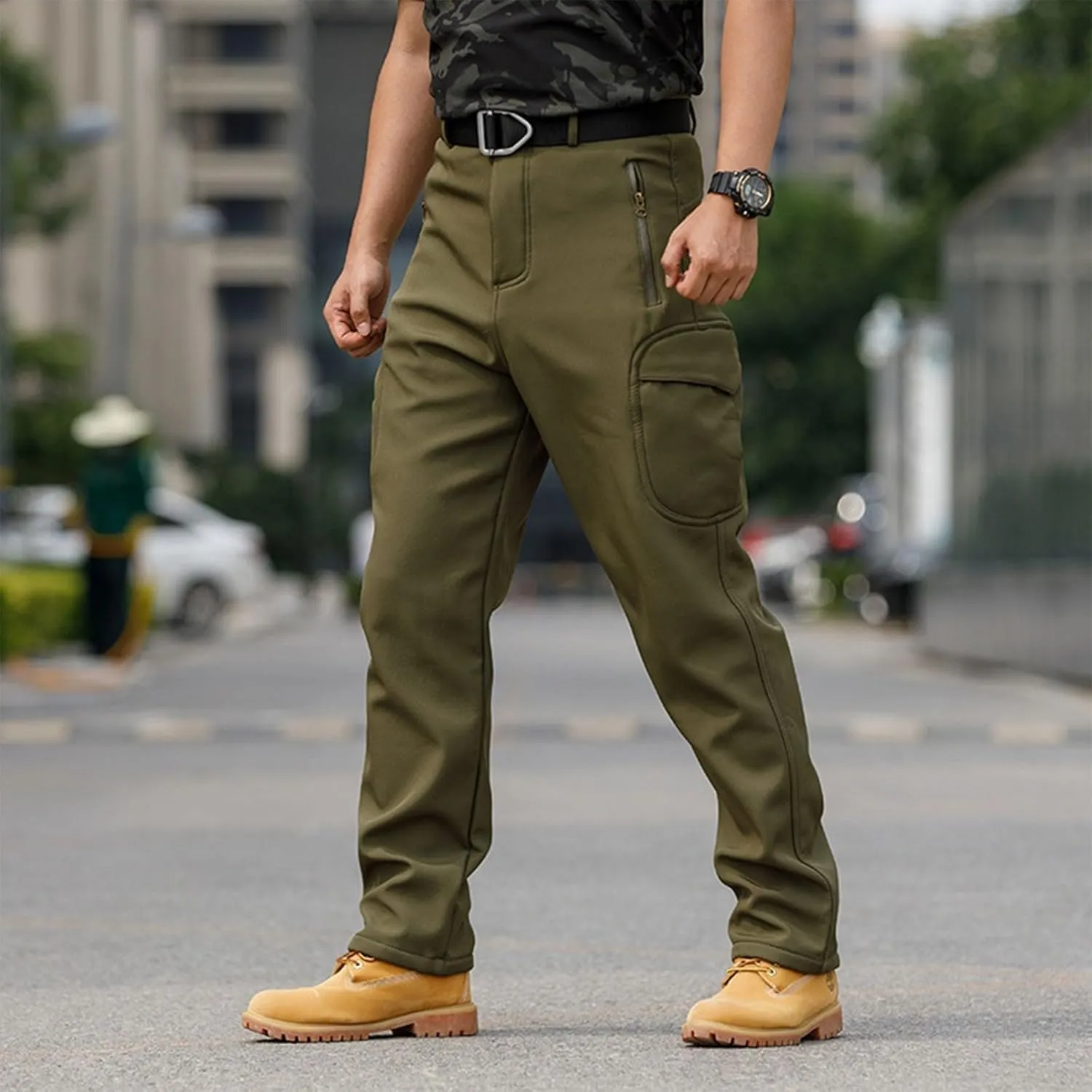 Work Pants for Men Multi Pockets Pants: Tactical Thermal Lightweight Trendy Pants
