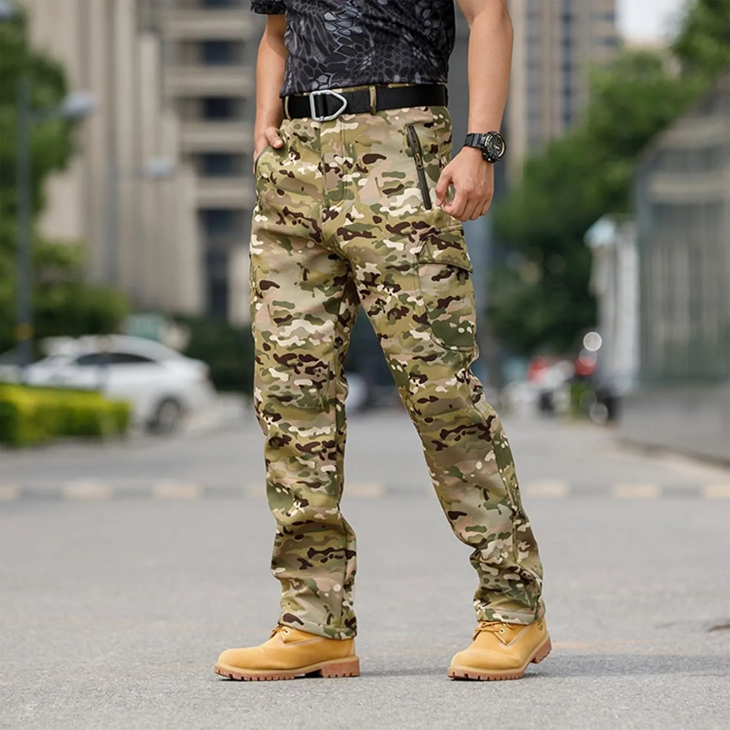 Work Pants for Men Multi Pockets Pants: Tactical Thermal Lightweight Trendy Pants