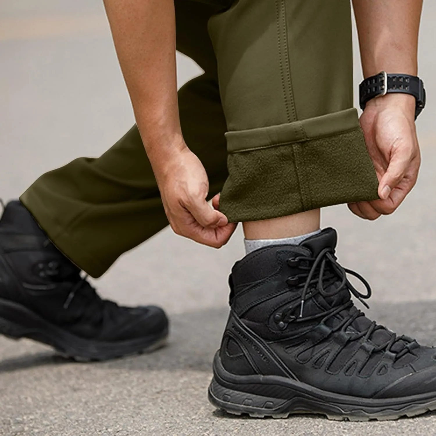 Work Pants for Men Multi Pockets Pants: Tactical Thermal Lightweight Trendy Pants