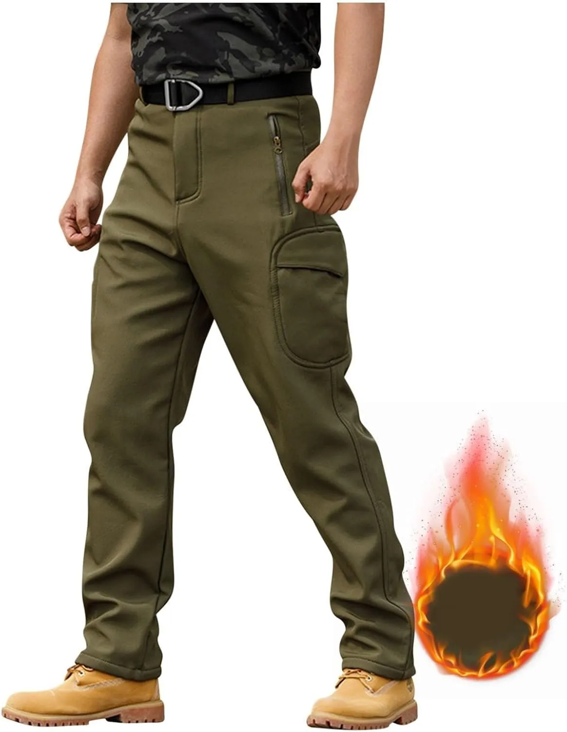 Work Pants for Men Multi Pockets Pants: Tactical Thermal Lightweight Trendy Pants