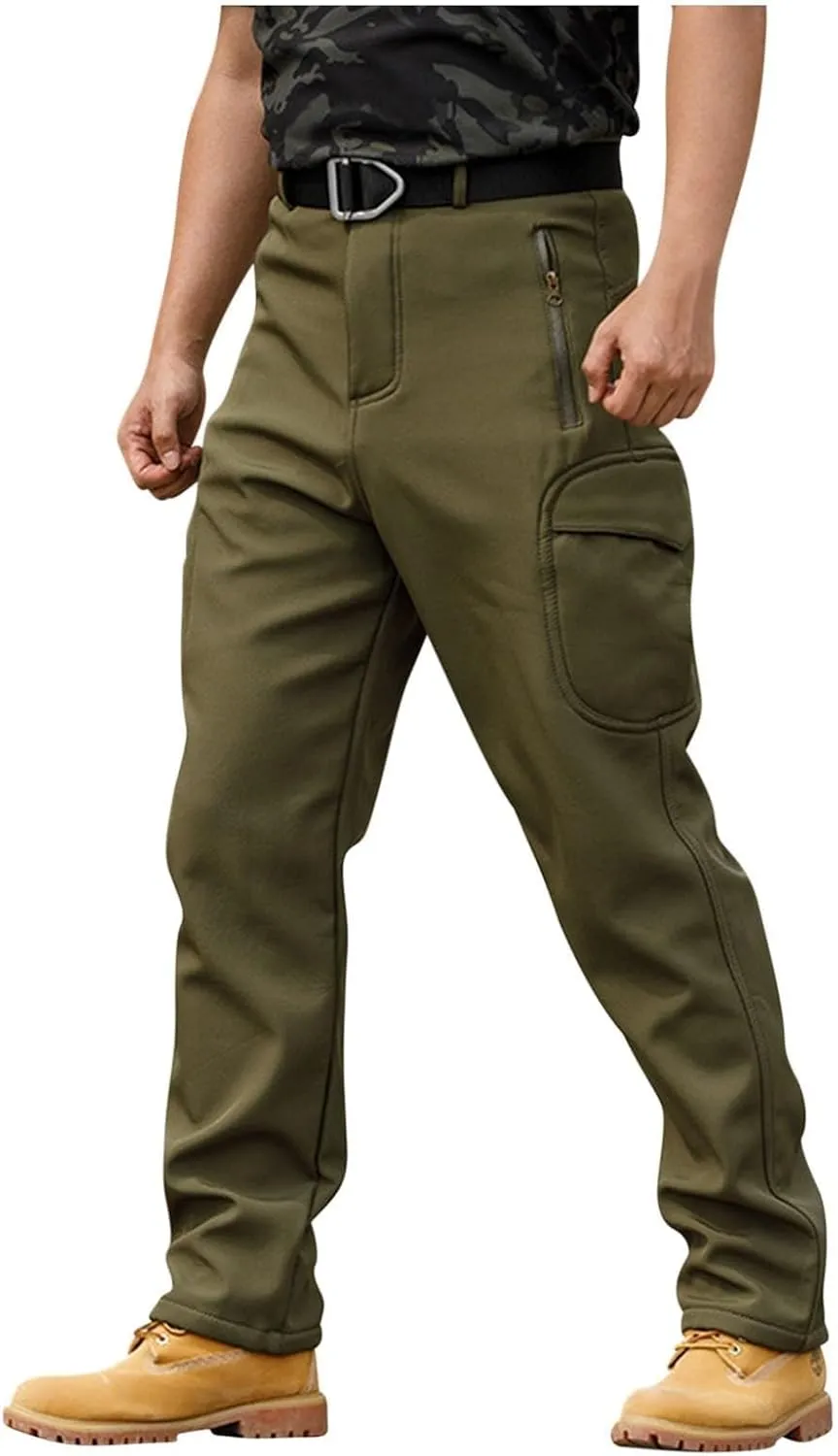 Work Pants for Men Multi Pockets Pants: Tactical Thermal Lightweight Trendy Pants