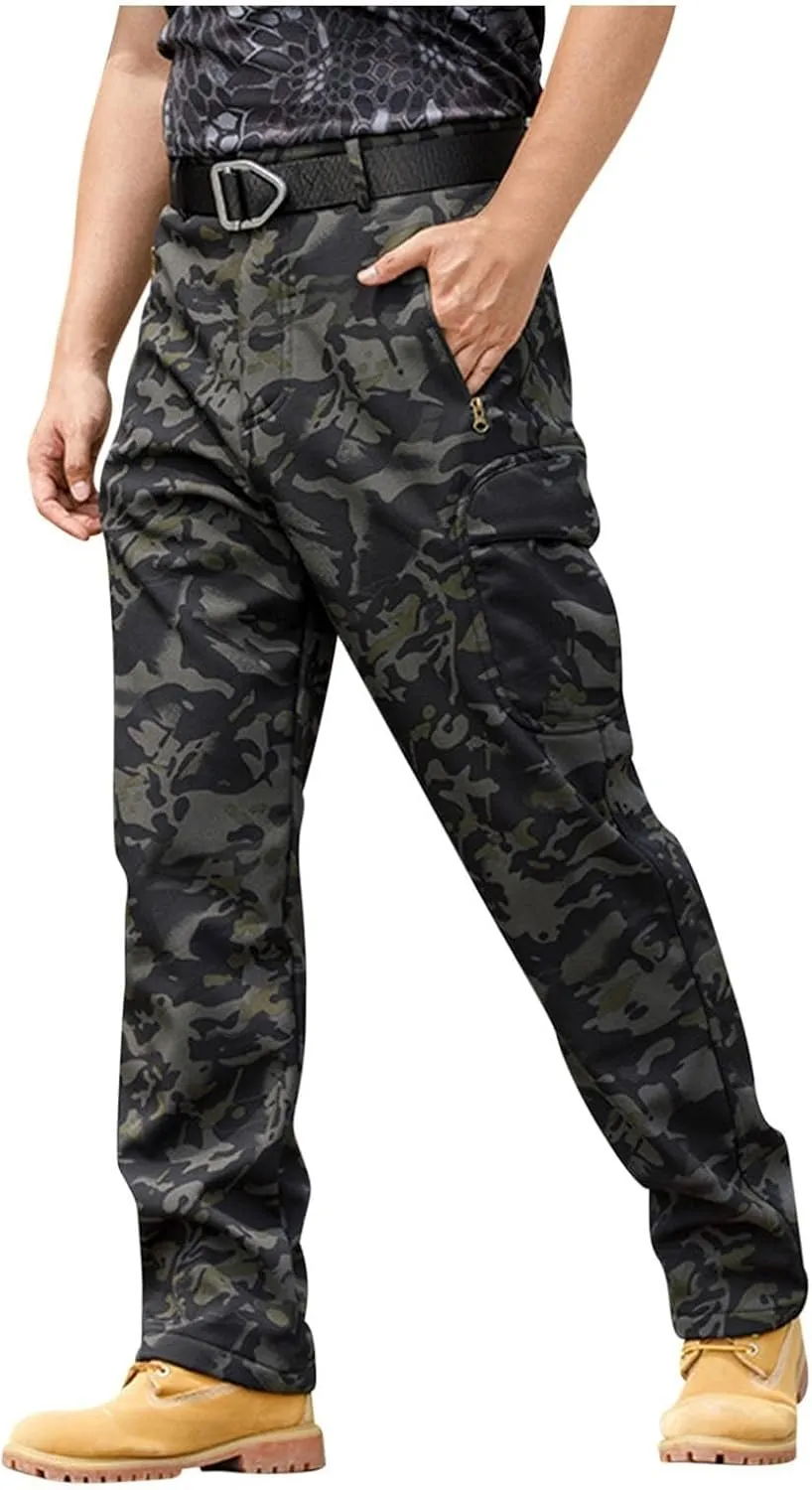 Work Pants for Men Multi Pockets Pants: Tactical Thermal Lightweight Trendy Pants