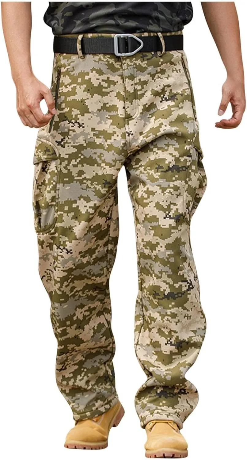Work Pants for Men Multi Pockets Pants: Tactical Thermal Lightweight Trendy Pants