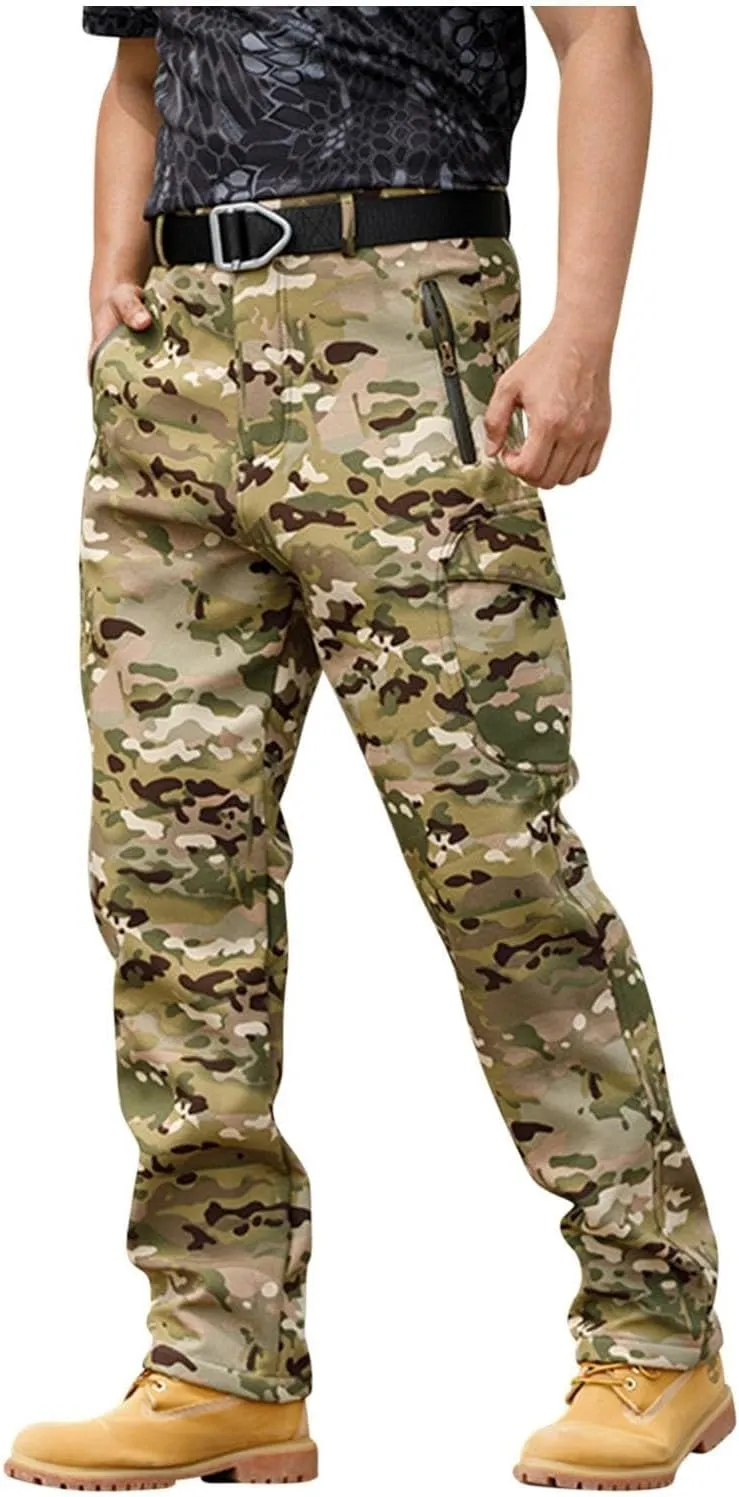 Work Pants for Men Multi Pockets Pants: Tactical Thermal Lightweight Trendy Pants