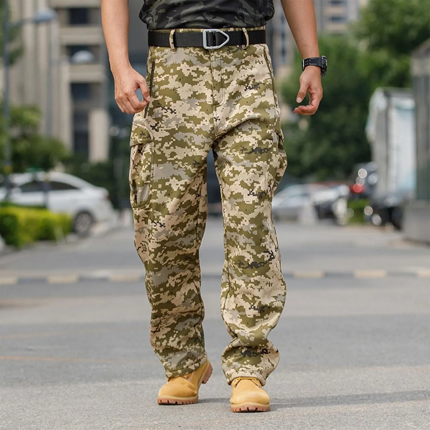 Work Pants for Men Multi Pockets Pants: Tactical Thermal Lightweight Trendy Pants