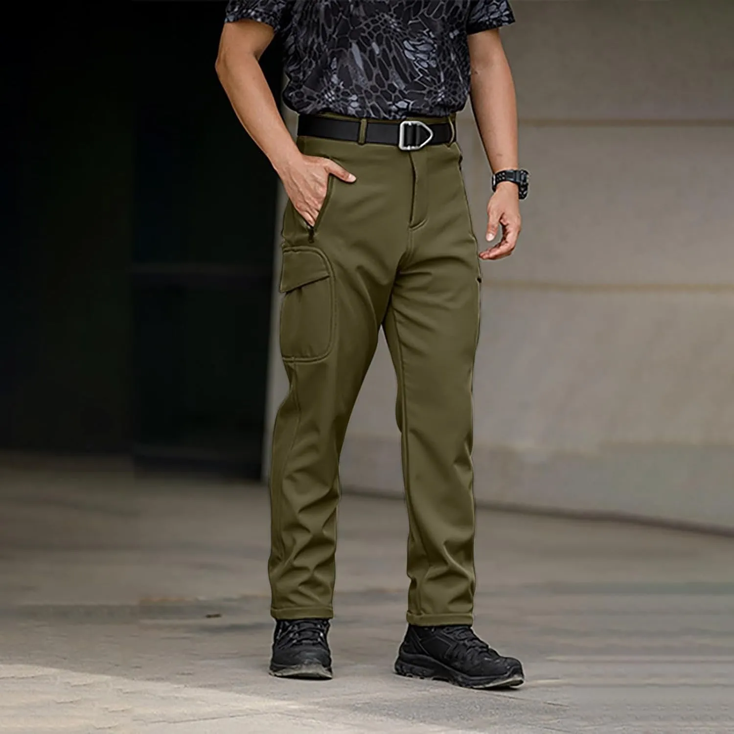 Work Pants for Men Multi Pockets Pants: Tactical Thermal Lightweight Trendy Pants