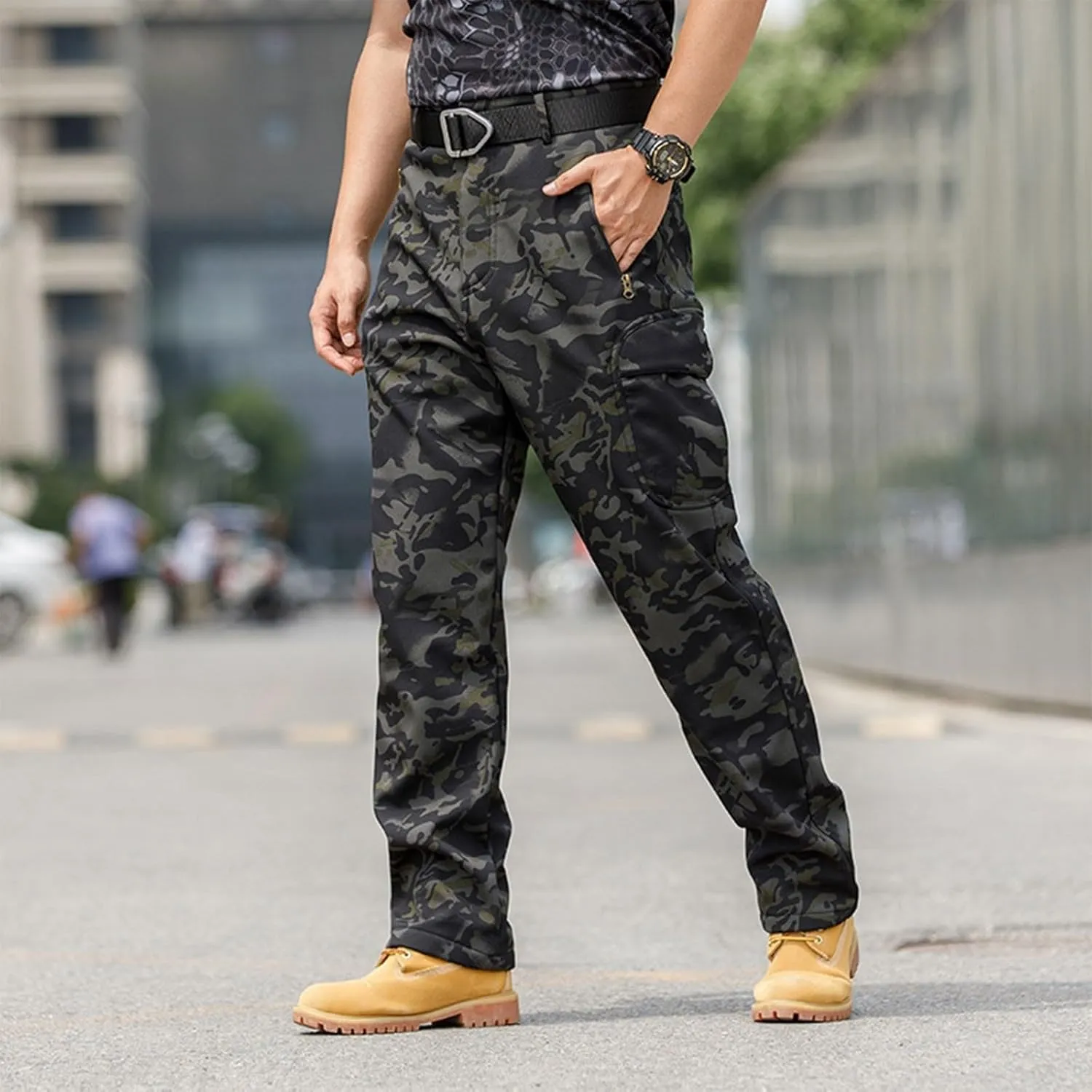 Work Pants for Men Multi Pockets Pants: Tactical Thermal Lightweight Trendy Pants