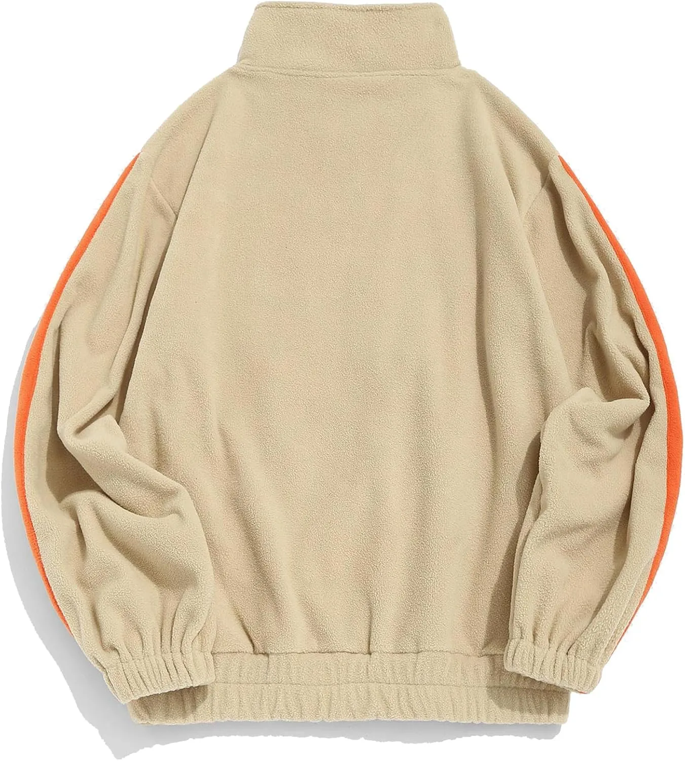 ZAFUL Men's Letters Embroidered Raglan Sleeve Quarter Zip Fleece Vintage Pullover Sweatshirt