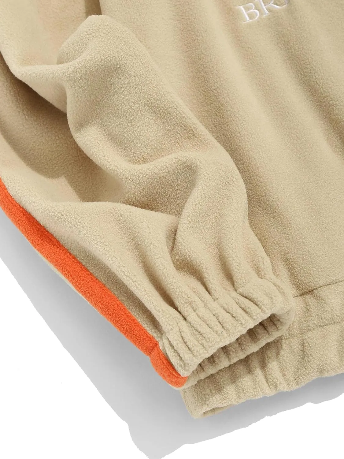 ZAFUL Men's Letters Embroidered Raglan Sleeve Quarter Zip Fleece Vintage Pullover Sweatshirt