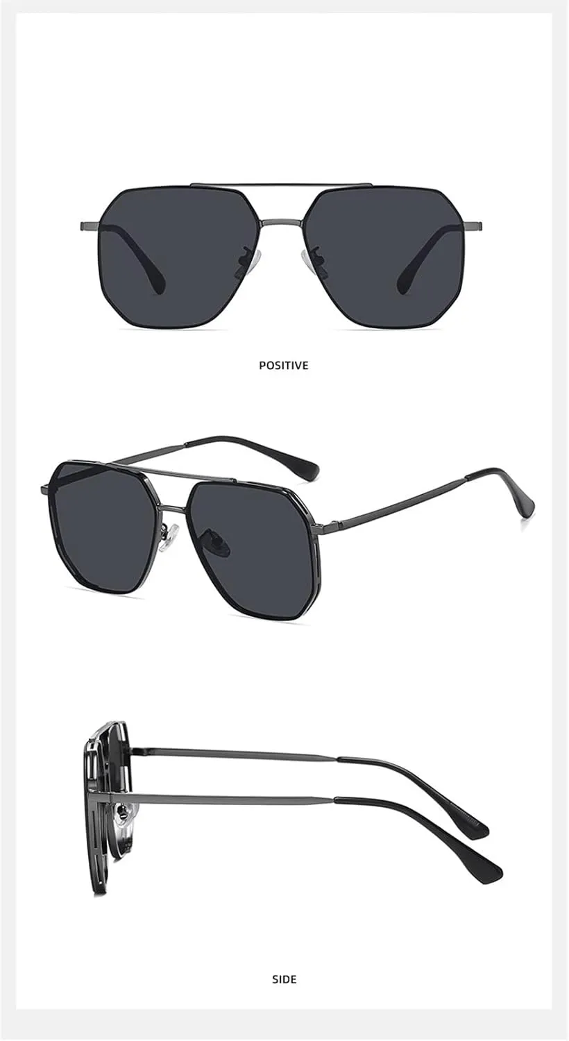 ZENYS Men's Cycling Metal Polarized Driving Sunglasses (Color : D, Size : 1)