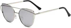 ZENYS Vintage Men's and Women's Metallic Cat Eye Polygon Fashion Sunglasses (Color : B, Size : 1)